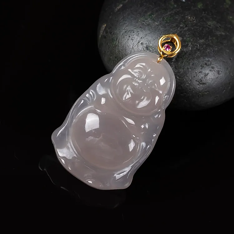 Execute The Blessing Hetian Jade Pendants Smoky Purple Unisex-2