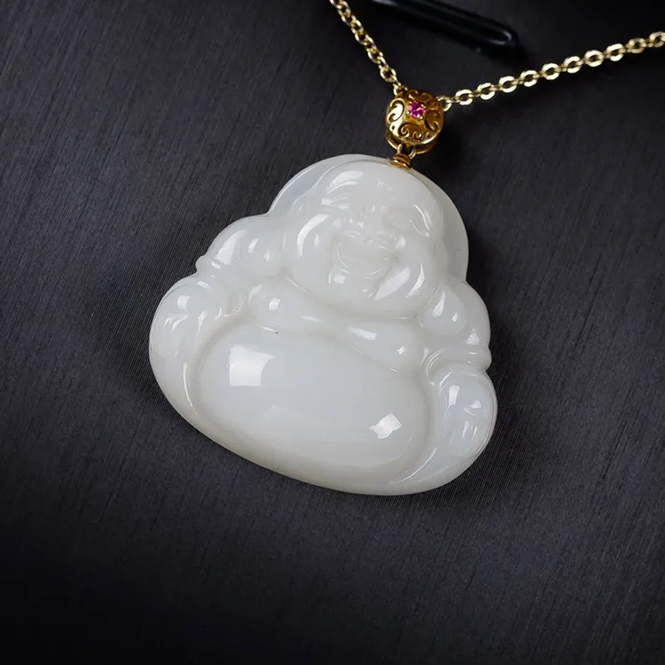 Execute The Blessing Hetian Jade Pendants White Jade Unisex-1