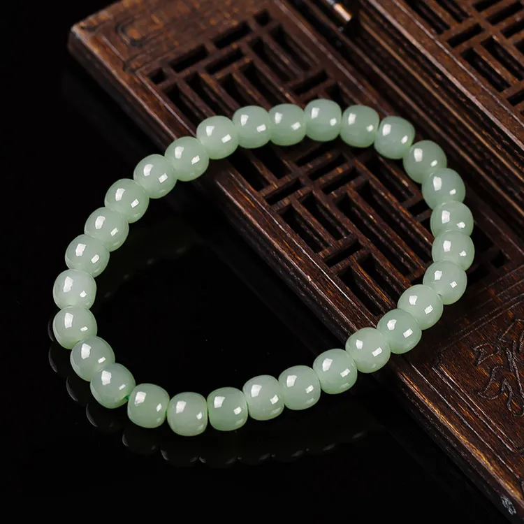 Execute The Blessing Hetian Jade Bracelets White Jade/Pale Greenish White Jade Unisex-2