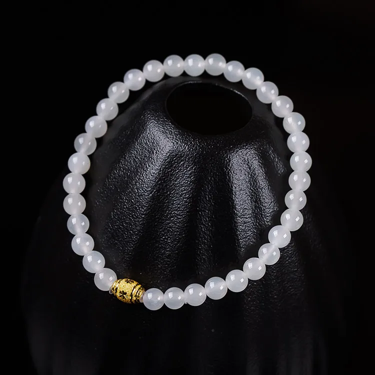 Execute The Blessing Hetian Jade Bracelets White Jade Unisex-4