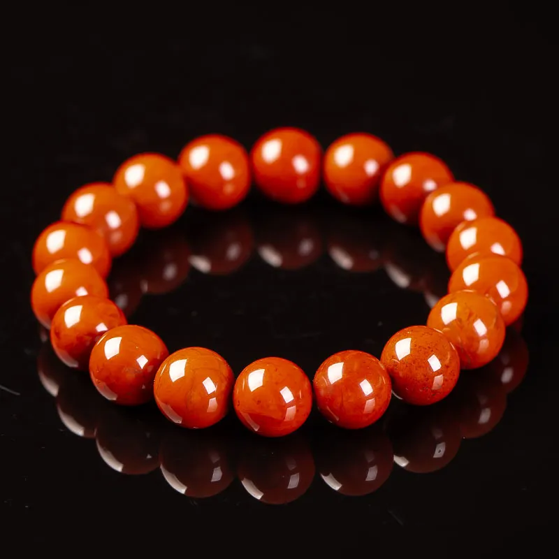 Execute The Blessing Southern Red Agate Jade Bracelets Unisex Red-4