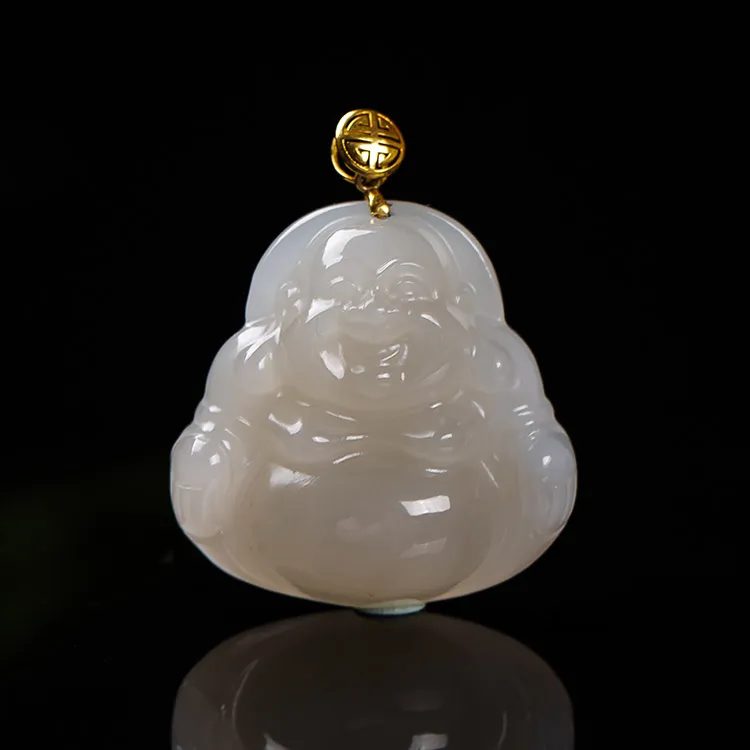 Execute The Blessing Hetian Jade Pendants Smoky Purple Unisex-1