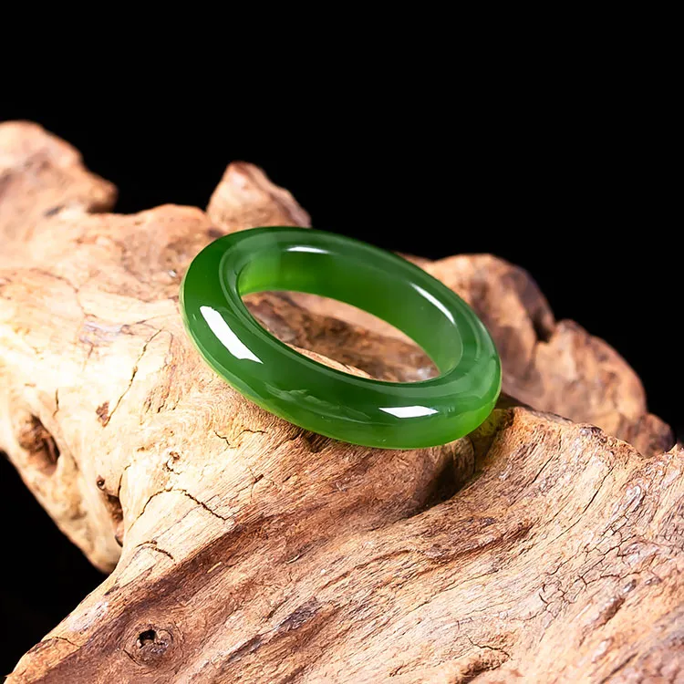 Execute The Blessing Hetian Jade Rings Jasper Unisex-3