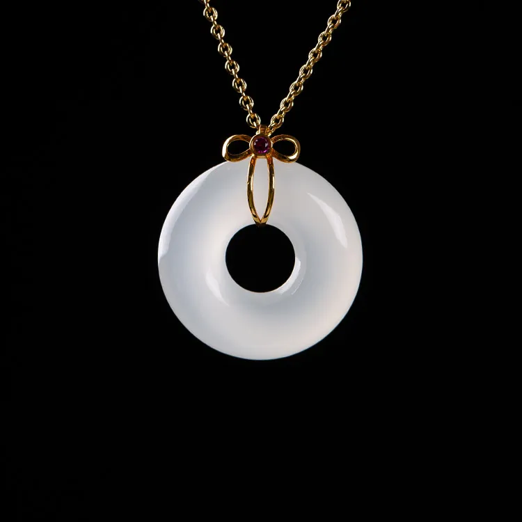 Execute The Blessing Hetian Jade Pendants White Jade Unisex-1