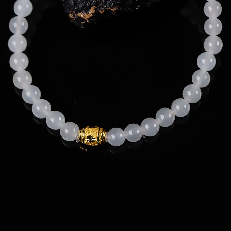 Execute The Blessing Hetian Jade Bracelets White Jade Unisex-3