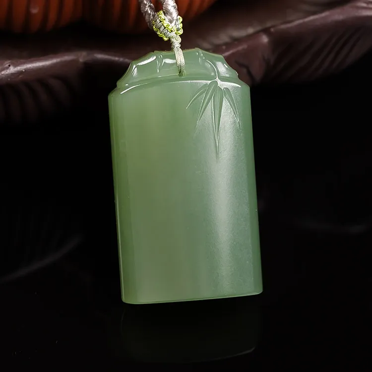 Execute The Blessing Hetian Jade Pendants Green Jade Unisex-3