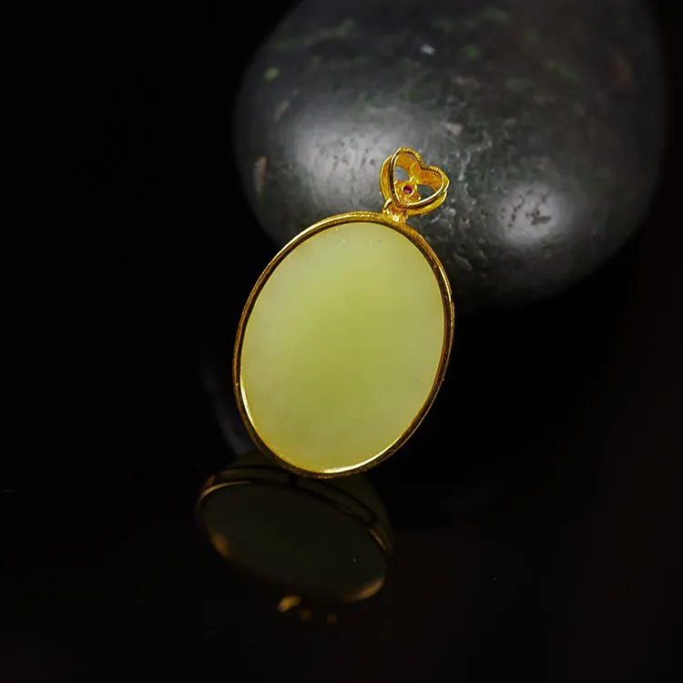 Execute The Blessing Hetian Jade Pendants Yellow Jade Unisex-4