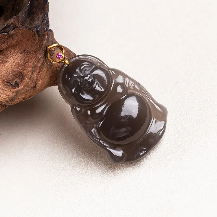 Execute The Blessing Hetian Jade Pendants Smoky Purple Unisex-4