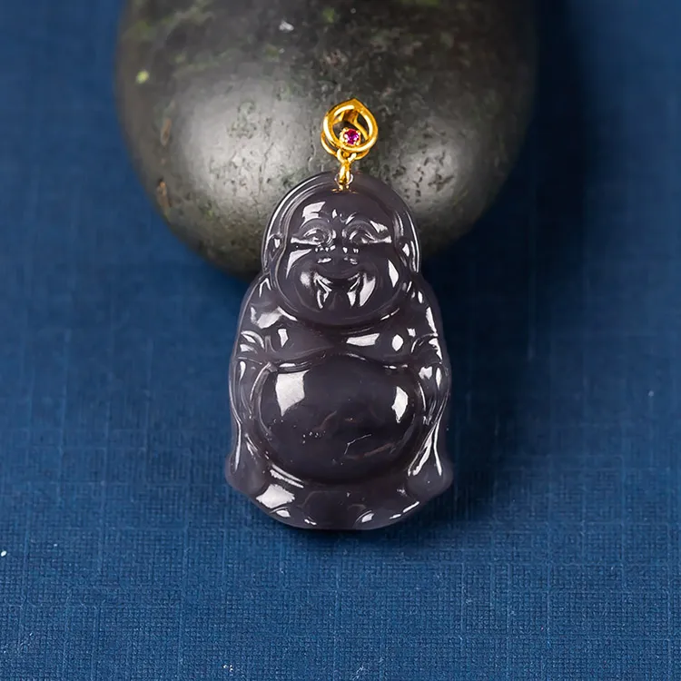 Execute The Blessing Hetian Jade Pendants Smoky Purple Unisex-1