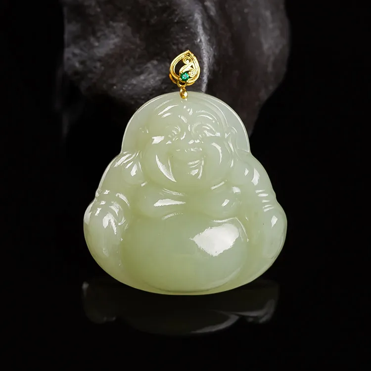 Execute The Blessing Hetian Jade Pendants Yellow Jade Unisex-1