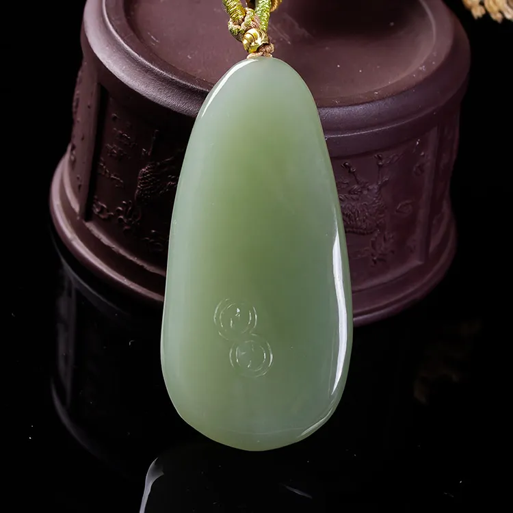 Execute The Blessing Hetian Jade Pendants Green Jade Unisex-4