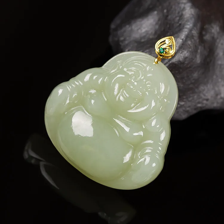 Execute The Blessing Hetian Jade Pendants Yellow Jade Unisex-4
