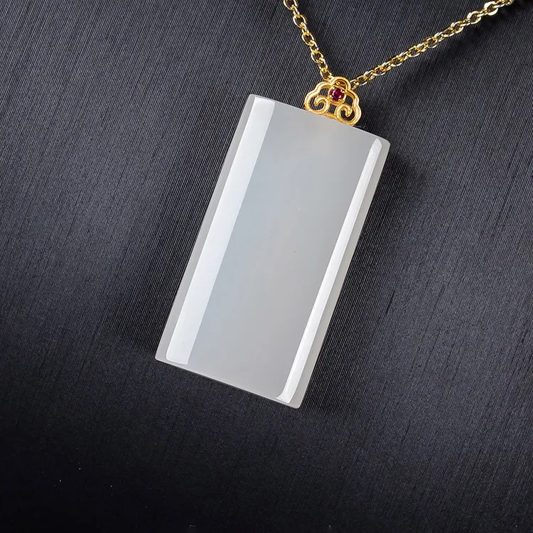 Execute The Blessing Hetian Jade Pendants White Jade Unisex-1
