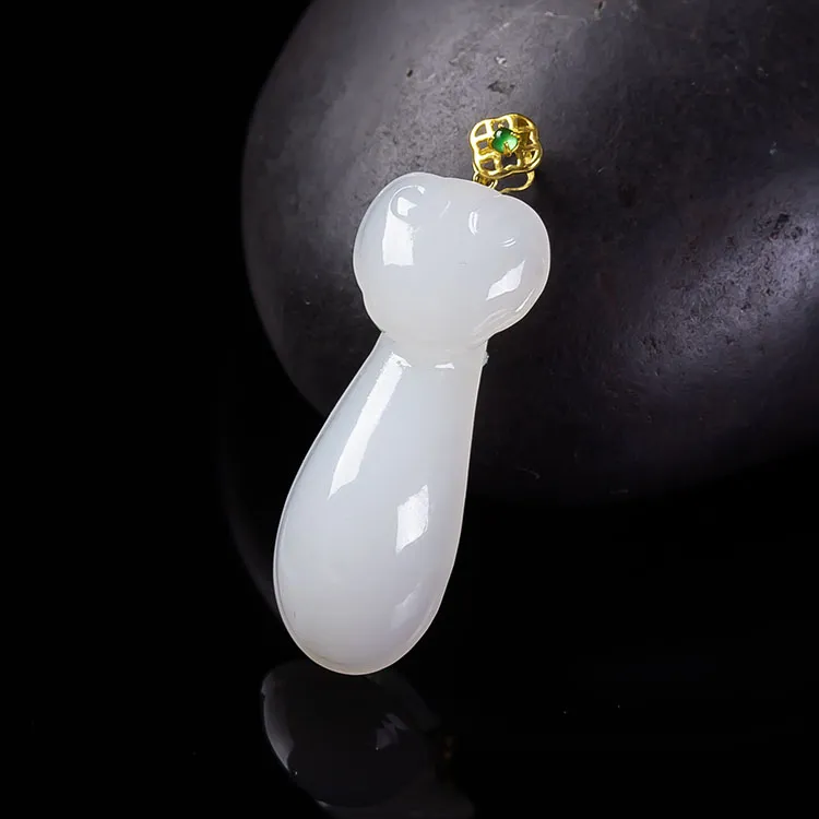 Execute The Blessing Hetian Jade Pendants White Jade Unisex-2