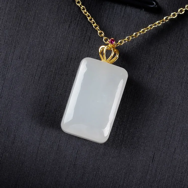 Execute The Blessing Hetian Jade Pendants White Jade Unisex-1