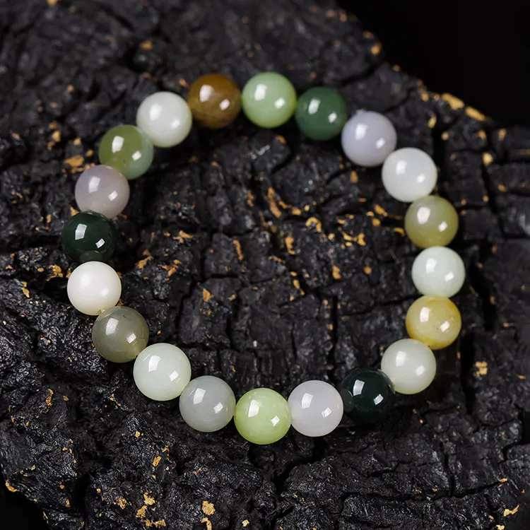 Execute The Blessing Hetian Jade Bracelets White Jade/Pale Greenish White Jade Unisex-1