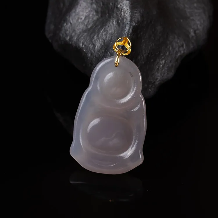 Execute The Blessing Hetian Jade Pendants Smoky Purple Unisex-3