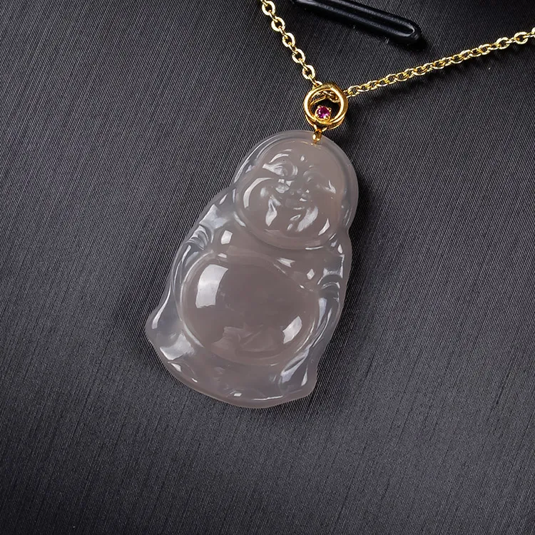 Execute The Blessing Hetian Jade Pendants Smoky Purple Unisex-4