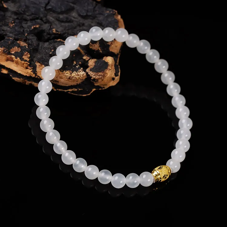 Execute The Blessing Hetian Jade Bracelets White Jade Unisex-3