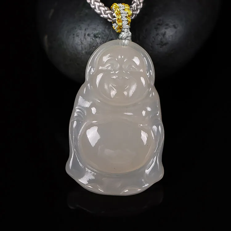 Execute The Blessing Hetian Jade Pendants Dusty Pink Unisex-1