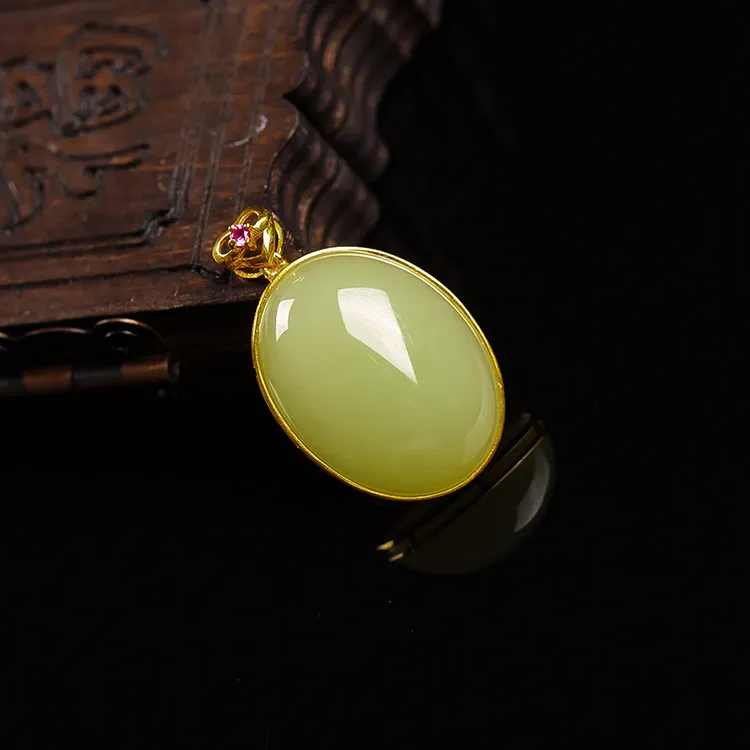 Execute The Blessing Hetian Jade Pendants Yellow Jade Unisex-3