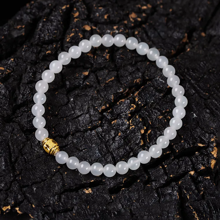 Execute The Blessing Hetian Jade Bracelets White Jade Unisex-1