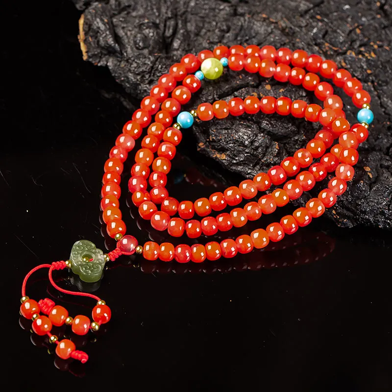 Execute The Blessing Southern Red Agate Necklaces Unisex-4