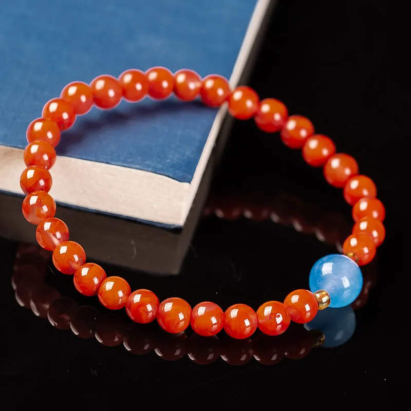 Execute The Blessing Southern Red Agate Jade Bracelets Unisex-2