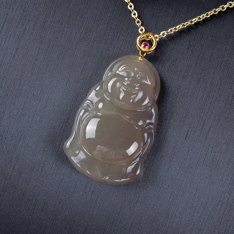 Execute The Blessing Hetian Jade Pendants Smoky Purple Unisex-4