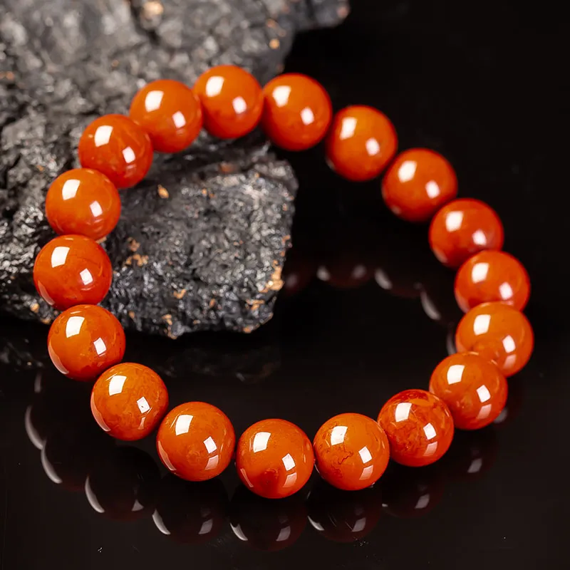 Execute The Blessing Southern Red Agate Jade Bracelets Unisex Red-3