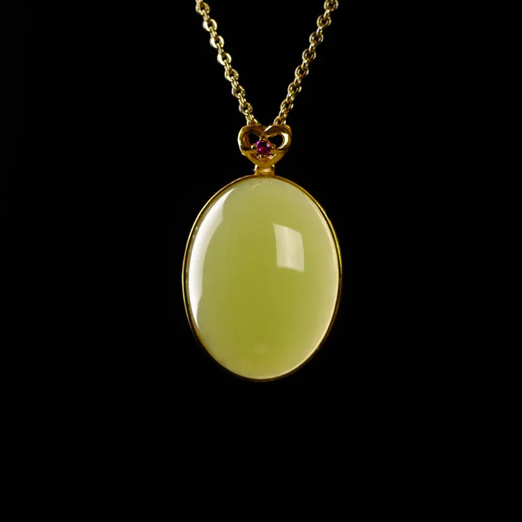Execute The Blessing Hetian Jade Pendants Yellow Jade Unisex-1