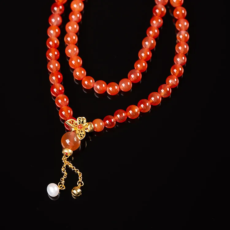 Execute The Blessing Southern Red Agate Necklaces Unisex-3