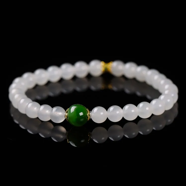 Execute The Blessing Hetian Jade Bracelets White Jade Unisex-4