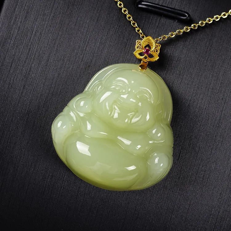 Execute The Blessing Hetian Jade Pendants Yellow Jade Unisex-1