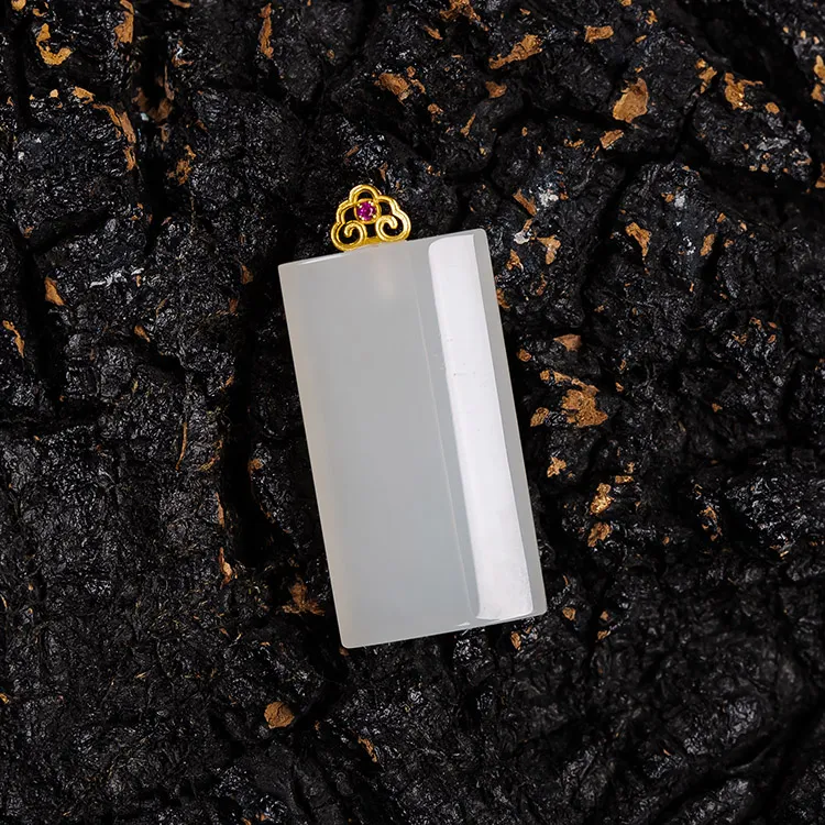 Execute The Blessing Hetian Jade Pendants White Jade Unisex-1