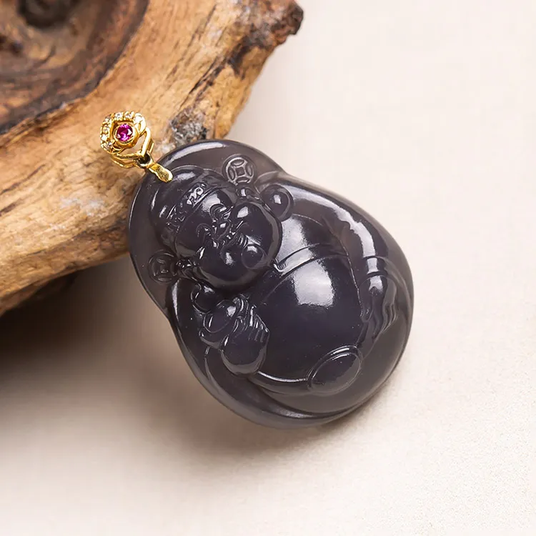 Execute The Blessing Hetian Jade Pendants Smoky Purple Unisex-4