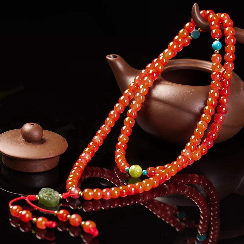 Execute The Blessing Southern Red Agate Necklaces Unisex-1