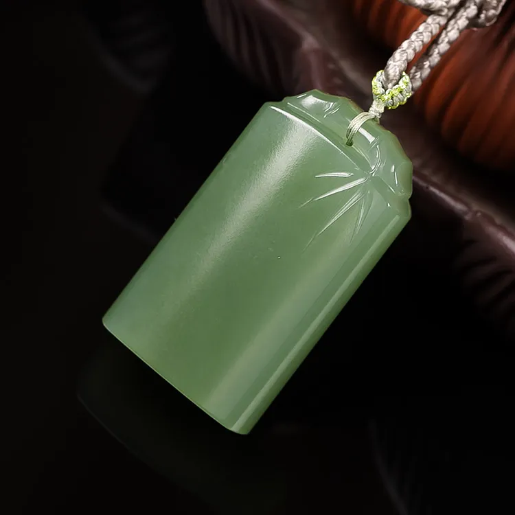 Execute The Blessing Hetian Jade Pendants Green Jade Unisex-2