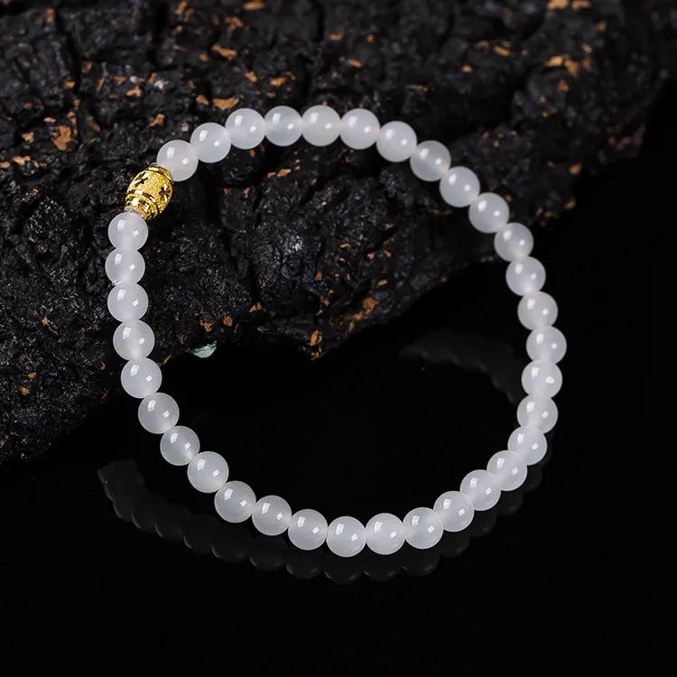 Execute The Blessing Hetian Jade Bracelets White Jade Unisex-2