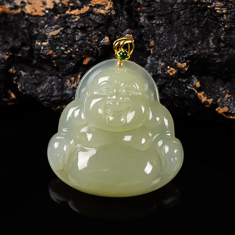 Execute The Blessing Hetian Jade Pendants Yellow Jade Unisex-2