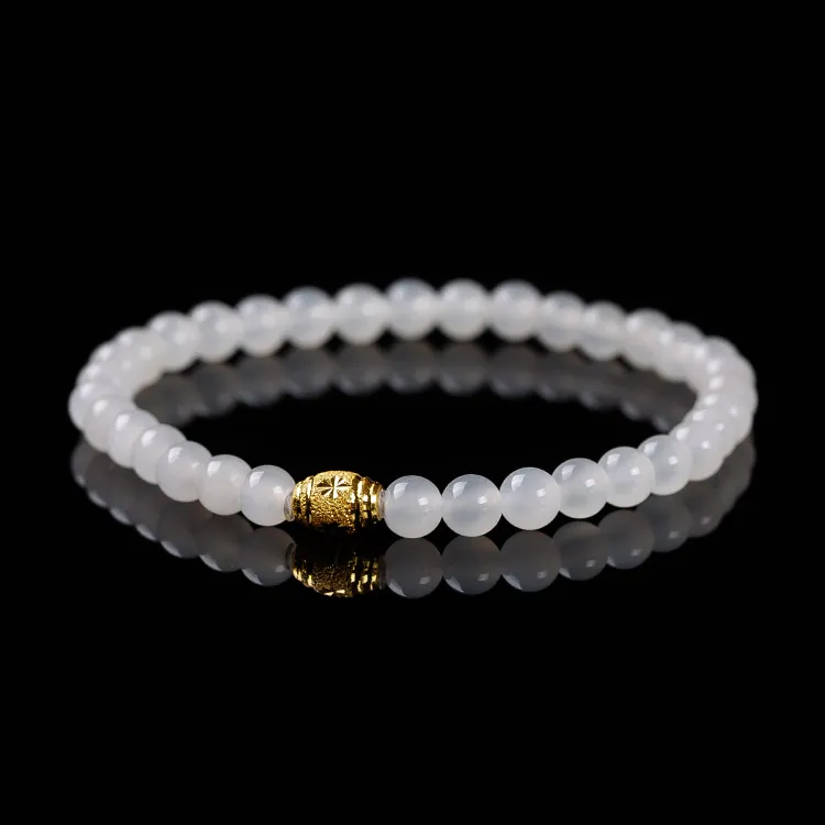 Execute The Blessing Hetian Jade Bracelets White Jade Unisex-4