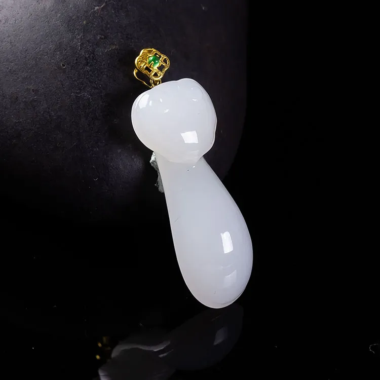 Execute The Blessing Hetian Jade Pendants White Jade Unisex-4