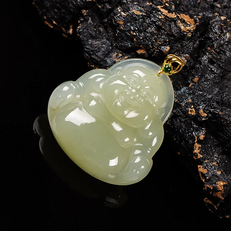 Execute The Blessing Hetian Jade Pendants Yellow Jade Unisex-3