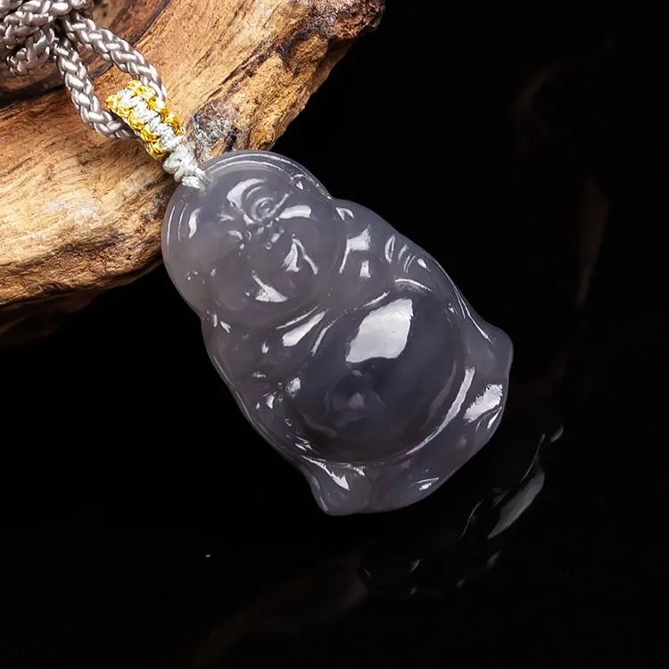 Execute The Blessing Hetian Jade Pendants Smoky Purple Unisex-2