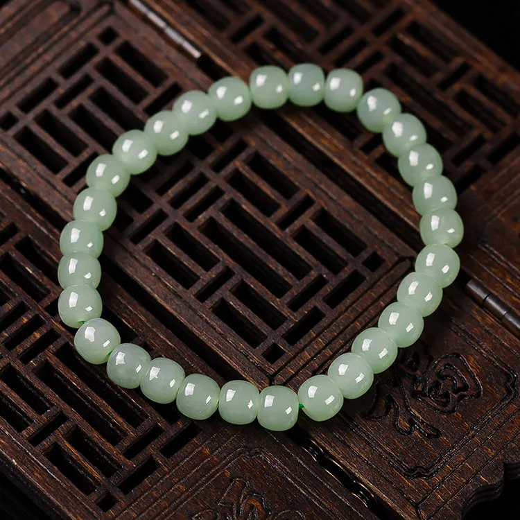 Execute The Blessing Hetian Jade Bracelets White Jade/Pale Greenish White Jade Unisex-1