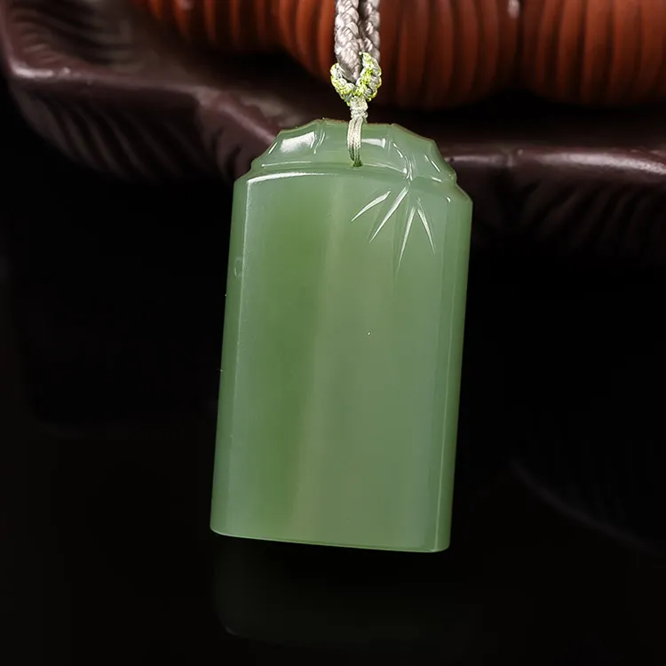 Execute The Blessing Hetian Jade Pendants Green Jade Unisex-1