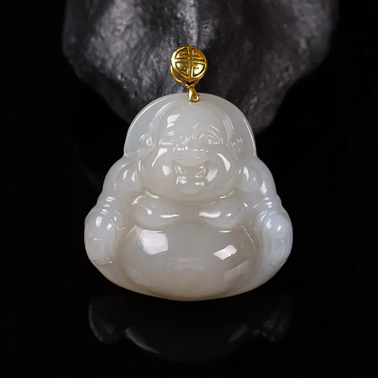 Execute The Blessing Hetian Jade Pendants Smoky Purple Unisex-3