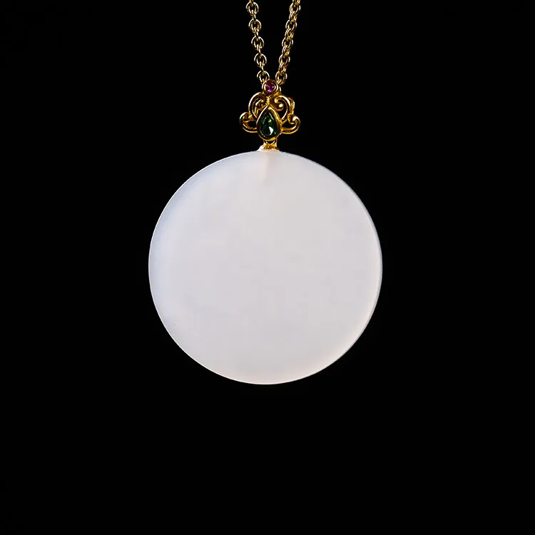 Execute The Blessing Hetian Jade Pendants White Jade Unisex-1