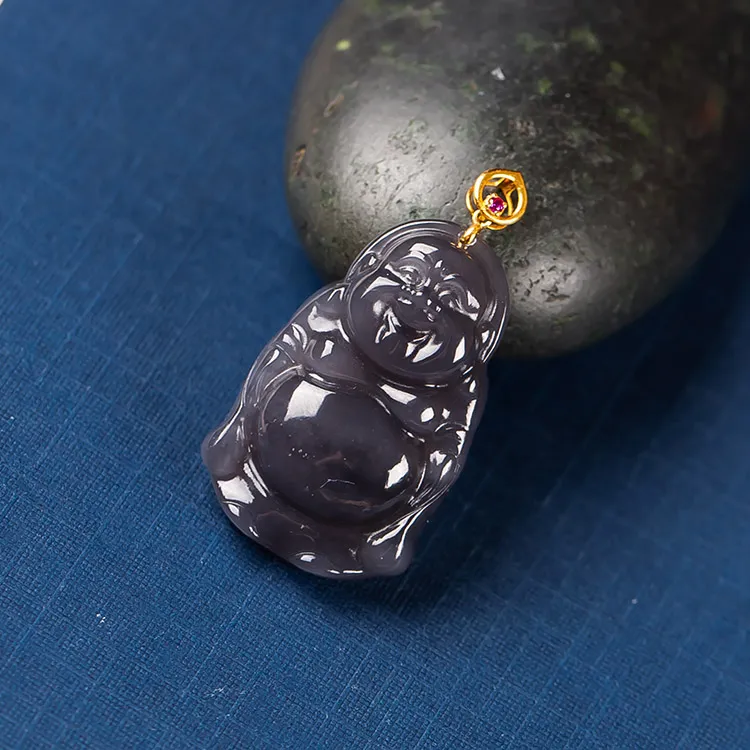 Execute The Blessing Hetian Jade Pendants Smoky Purple Unisex-2
