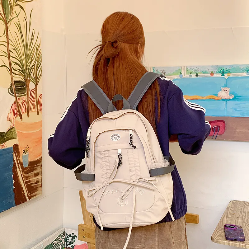 PAIBLOKS Nylon Fabric Backpack Women's Multicolor-17